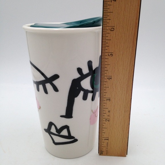 Starbucks Siren Face 2014 Anniversary To Go Coffee Cup Mug 12oz Double Walled - Picture 9 of 9